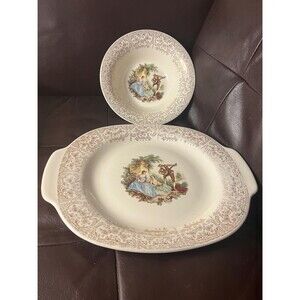 Limoges Triumph China DOrpattern plate and pattern 22K gold filigree